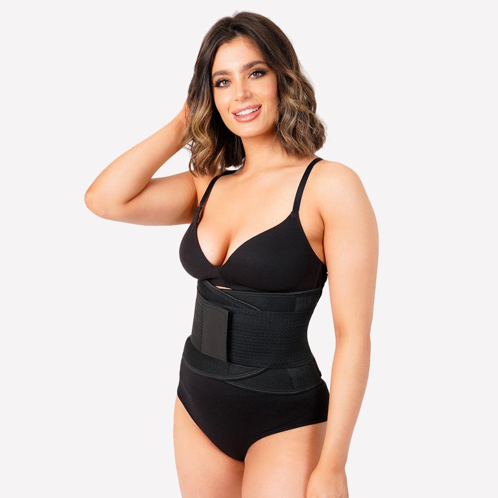 FIRSTLIKE Invisible Waist Trainer for Women,Tummy Control Waist Bandage  Wrap Slimming Body Shaper Corset Waist Trimmer Belt Black at  Women's  Clothing store
